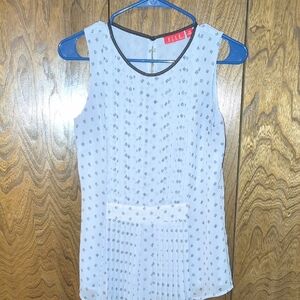 Elle Blue Sleeveless Patterned Blouse